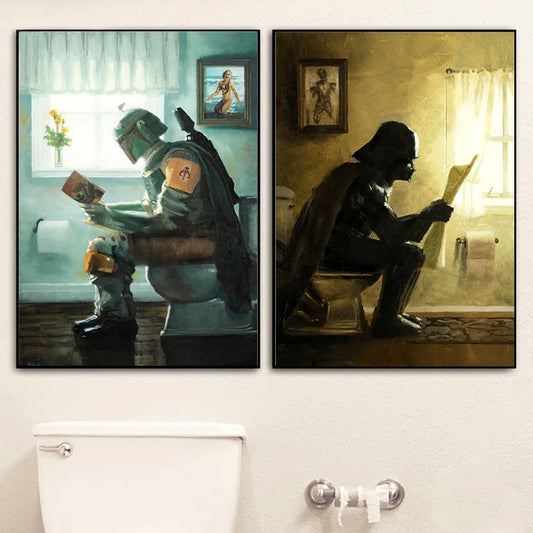 Darth Vader Boba Fett Star Wars Bathroom Art Prints