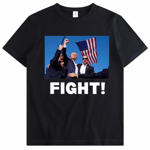 Donald Trump Fighting T-shirt for Men Women Summer Short Sleeve Tops